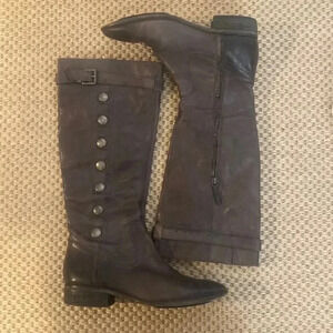 Vintage Vince‎ Camuto tall button shaft Greyge boot — size 10